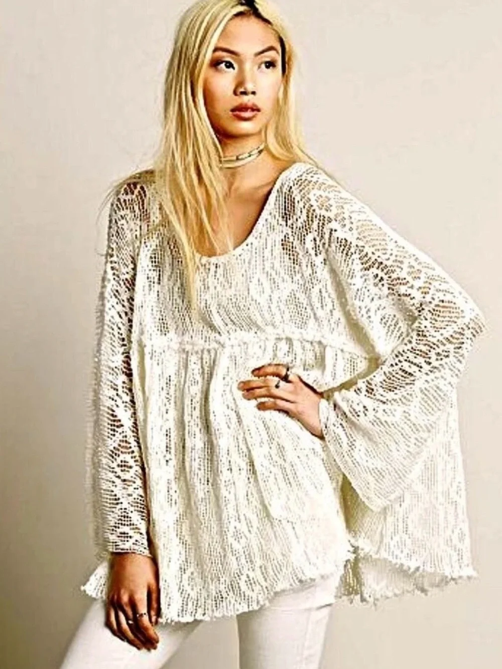 Free People Ripped and Torn Babydoll Tunic